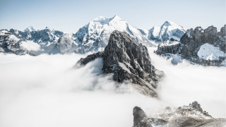 Italian mountains snow clouds matte - a mountain range free wallpaper