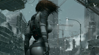 Futuristic woman cityscape cyberpunk lighting - free cyberpunk wallpaper