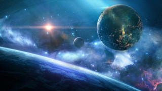 Space earth horizon stars aurora - planet free wallpaper for desktop