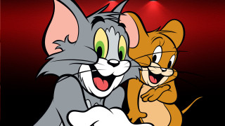 Cartoon cat mouse smiling laughing - one cat free wallpaper