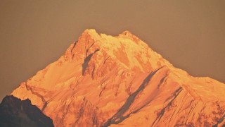 Mountain orange light plane dusk - dramatic light free wallpaper