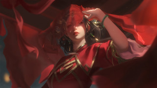 Woman red dress cape scarf - a red scarf free wallpaper