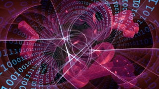 Spiral numbers red blue black - fractal free wallpaper