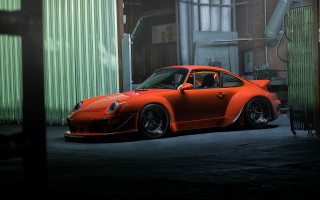 Red car garage green door - eddie mendoza free wallpaper