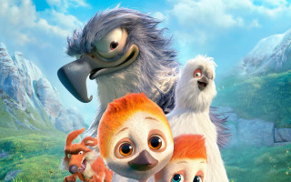 Cartoon animals grass rocks mountains - a group of cartoon animals free wallpaper