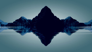 Mountain reflection sky abstract illusionism - the water and a sky background free wallpaper
