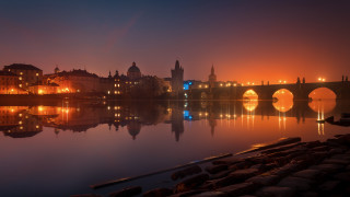 Bridge river city night mystical - a bridge over a river free wallpaper