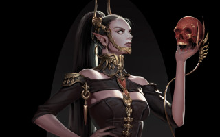 Elf braid skull jewelry fantasy - stanley artgerm lau free wallpaper for desktop