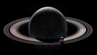 Saturn rings moon small planet - david free wallpaper for desktop