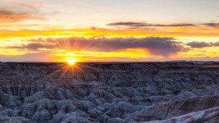 Sunset rocky landscape clouds horizon - sunrise free wallpaper