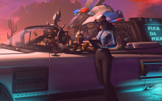 Futuristic woman car splashart mecha - splash art free wallpaper