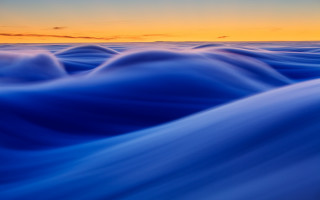 Blue ocean sunset bird waves - a blue ocean free wallpaper for desktop