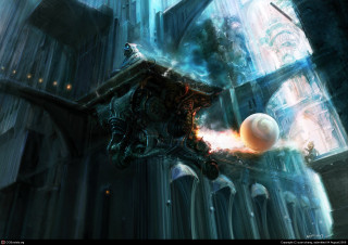 Strange object building light window - strange free wallpaper