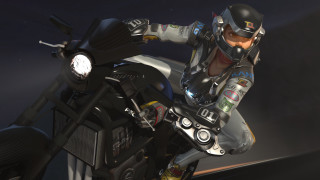 Futuristic motorcycle rider helmet unreal - a futuristic setting free wallpaper