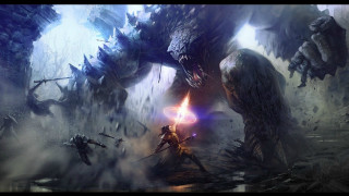 Giant monster attacking man forest - a giant monster free wallpaper