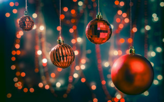 Christmas ornaments bokeh lights night - bokeh free wallpaper