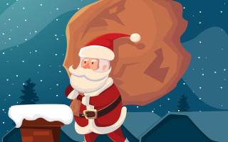 Santa snow reindeer aurora christmas - a santa clause free wallpaper