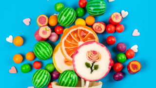 Fruit candy hearts rose summer - a table together free wallpaper