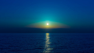 Bright orange sun night ocean - orange sun free wallpaper