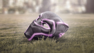 Purple helmet green field tall - real free wallpaper