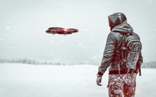 Man hoodie backpack flying object - flying free wallpaper