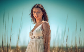 Aramenta dianthe vail white dress 2 - tall grass free wallpaper for desktop