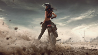 Woman motorcycle desert helmet beach - a woman riding free wallpaper for desktop