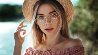 Eszter mattioni straw hat glasses - a cigarette free wallpaper for desktop