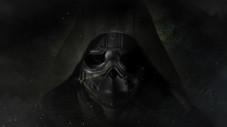 Masked astronaut starry sky fireworks - a black mask free wallpaper