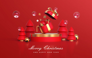 Red christmas card gold ribbon 2 - a gold ribbon free wallpaper