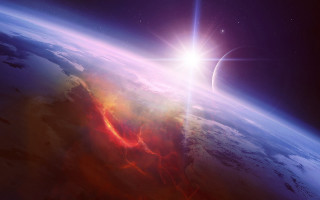 Earth space star matte painting - a view of the earth free wallpaper