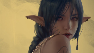 Fantasy elf woman tattoo necklace - charlie bowater free wallpaper