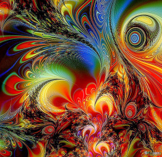 Colorful pattern swirls curves red - benoit b. mandelbrot free wallpaper for tablet