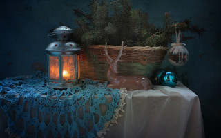 Lantern deer statue table pine - artur tarnowski free wallpaper for desktop