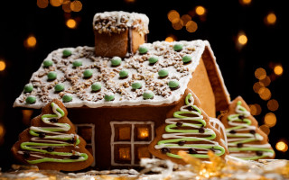 Gingerbread house christmas decorations trees - decoration free wallpaper