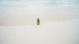 Pineapple beach ocean waves sky - a pineapple free wallpaper