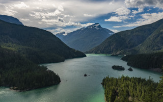 Lake mountains trees cloudy sky 7 - fletcher martin free wallpaper