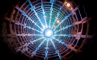 Light tunnel constructivism anamorphic sculpture - the end of the tunnel free wallpaper for desktop