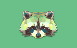 Geometric animal head green checkered - low free wallpaper