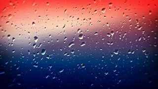 Rainy window red blue sky - background free wallpaper