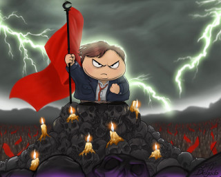 Cartoon boy red flag lightning - a lightning free wallpaper