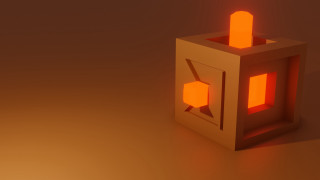 Small cube light inside tabletop - a shadow free wallpaper
