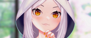 Anime girl yellow eyes white - ayo free wallpaper for desktop