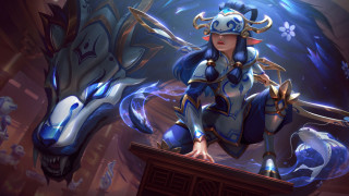 Woman blue outfit horse dragon - a blue outfit free wallpaper