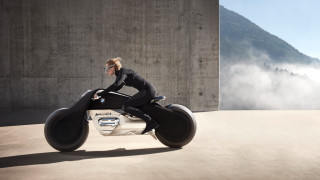 Woman motorcycle mountain futuristic digital - a large tire free wallpaper
