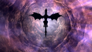 Dragon purple spiral space stars - dragon art free wallpaper