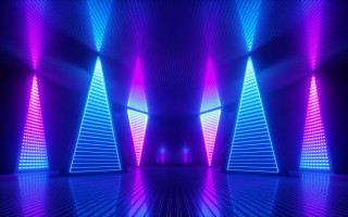 Neon cityscape tunnel lights synthwave - synthwave style free wallpaper
