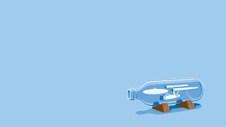 Bottle plane inside minimalist stilllife - a bottle free wallpaper