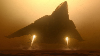 Jet yellow sky clouds dust - a large jet free wallpaper