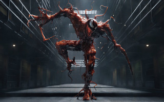 Creepy robot blood dark room - body free wallpaper
